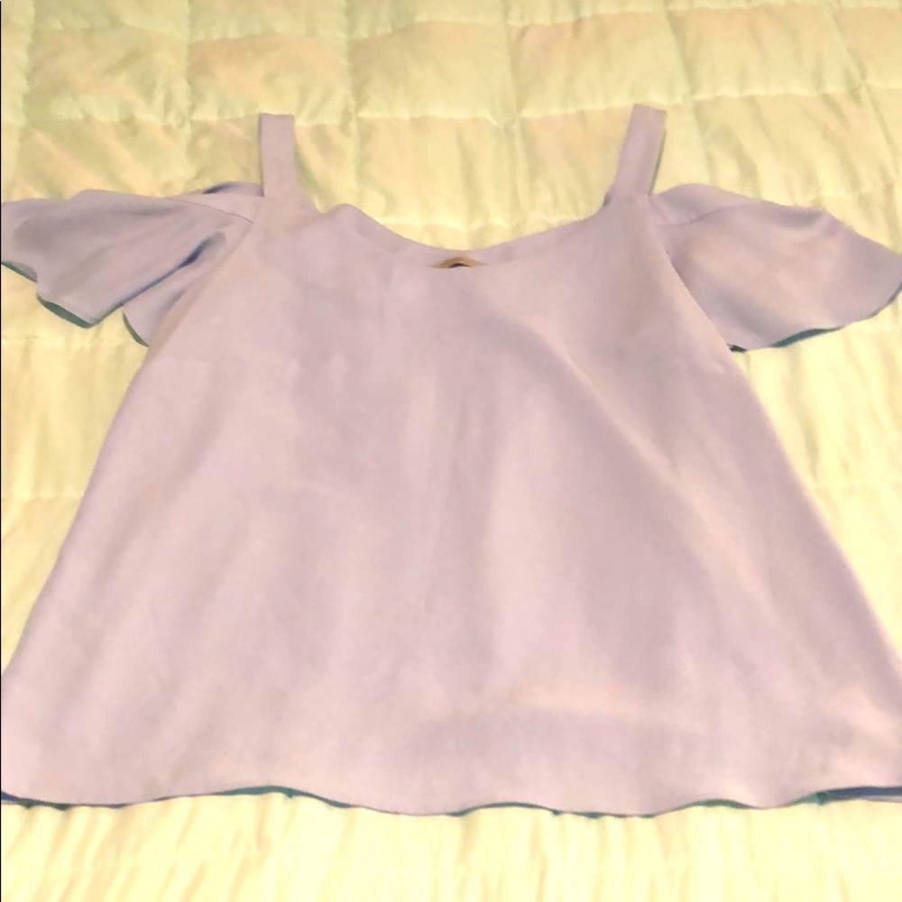 George baby blue blouse. Straps and sleeve detail